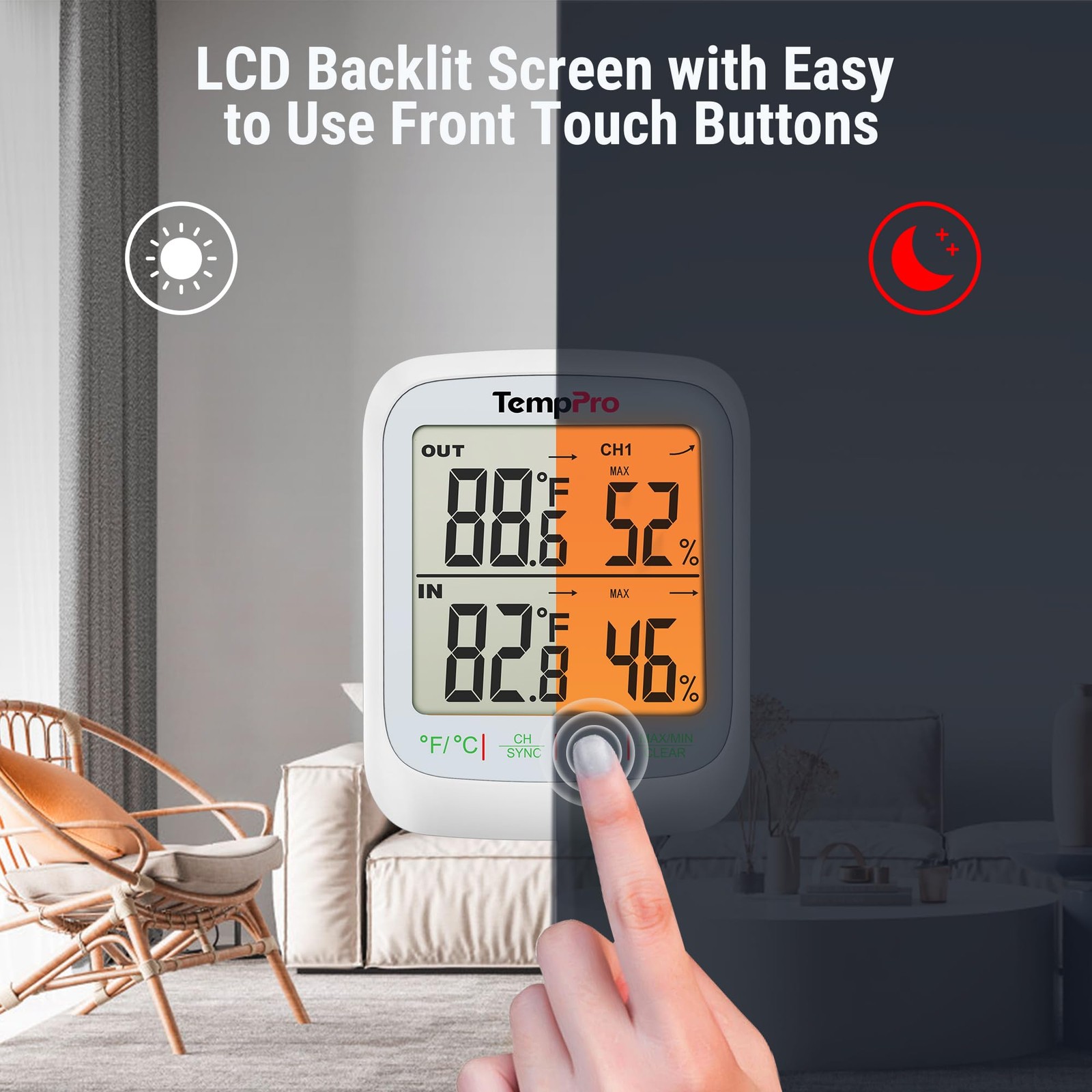 Best ThermoPro TP260B Indoor Outdoor Thermometer Wireless 1000ft/300m Range Pro