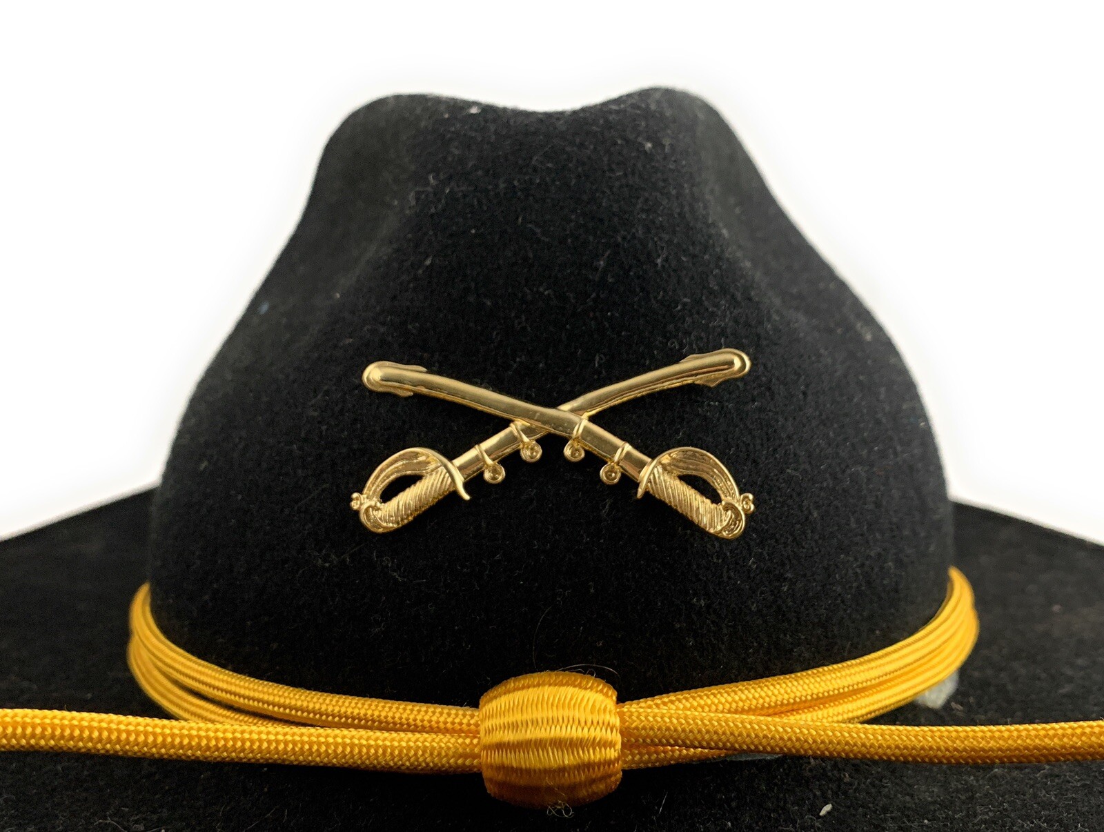 ☀️US Army Cavalry Gold Crossed Sabers Hat Pin, Cav Branch Insignia, Large 2-1/4"