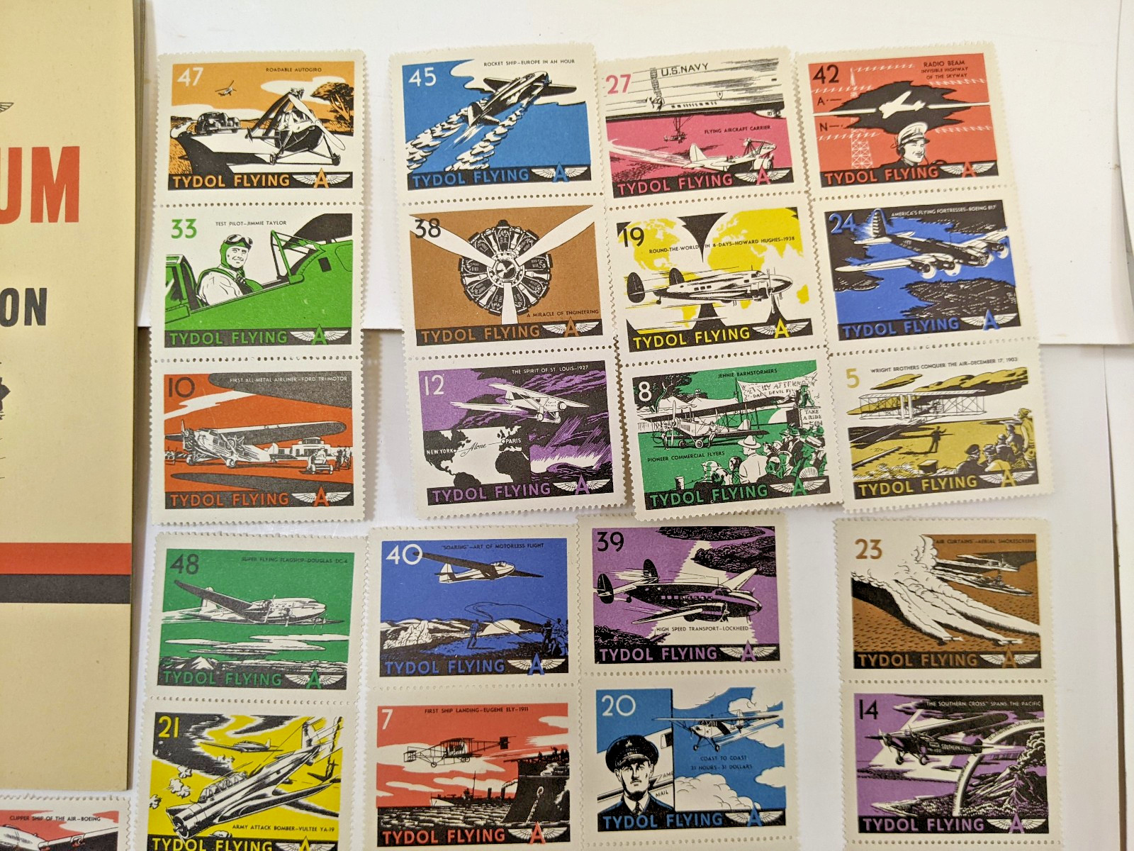 TYDOL Flying A Stamp Album of American Aviation 1940 Fuel Oil Company UNUSED A+