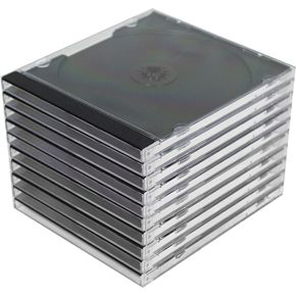 100 Standard 10.4 mm Jewel Case Single CD DVD Disc Storage Assembled Black Tray