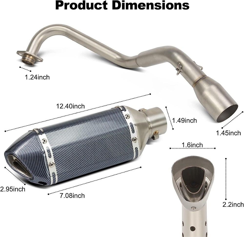 For Honda Grom 125 Mid Low Exhaust Muffler DB Killer Boom Vader Ice Bear 2014-25