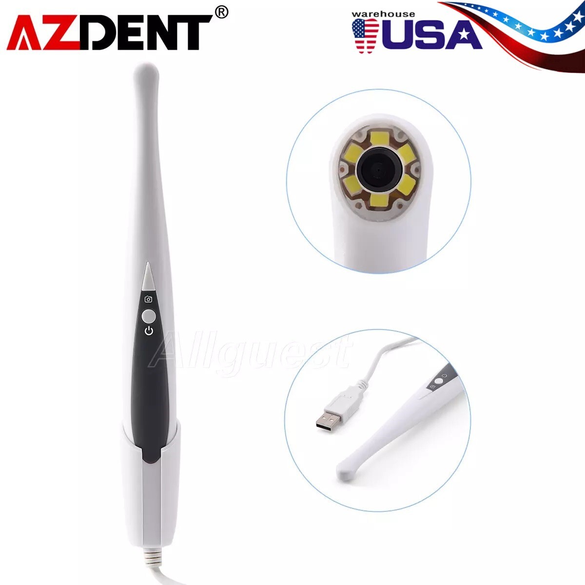 Dental Intraoral Camera USB HD Camera 13.0 Mega Pixels 6 White LED Lights USA