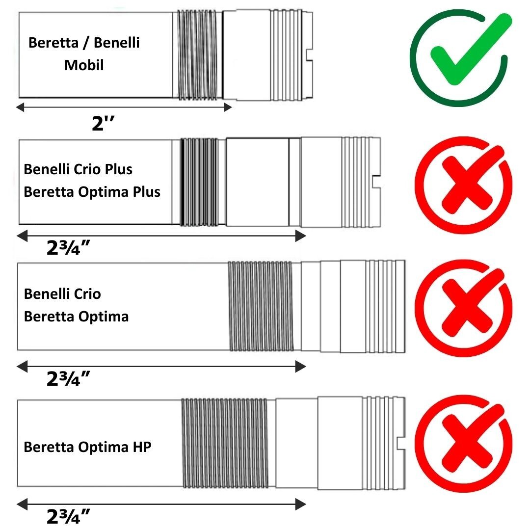 Beretta/Benelli Mobil Thread 12ga Extended Choke Tubes Set 5 pcs Black Winenton™