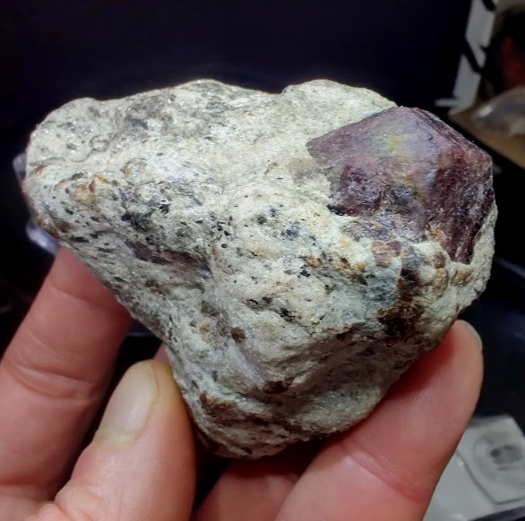 Large 1" Berry-Red Garnet in Silvery Mica Schist Staurolite Matrix-Roxbury CT