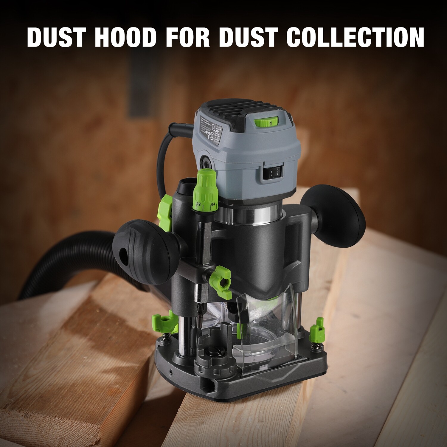 WORKPRO 32000 RPM 6.5 Amp Compact Router Combo Fixed Plunge Base Router 6 Speeds