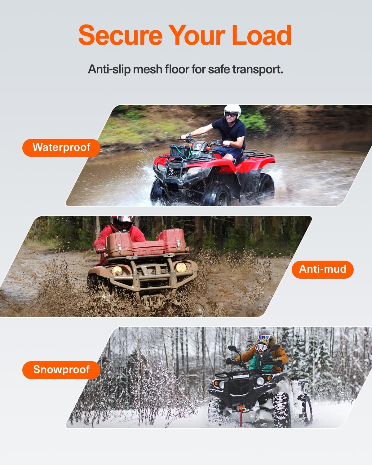 Heavy Duty ATV UTV Rear Cargo Basket Drop Style Steel Storage Rack 500 lbs