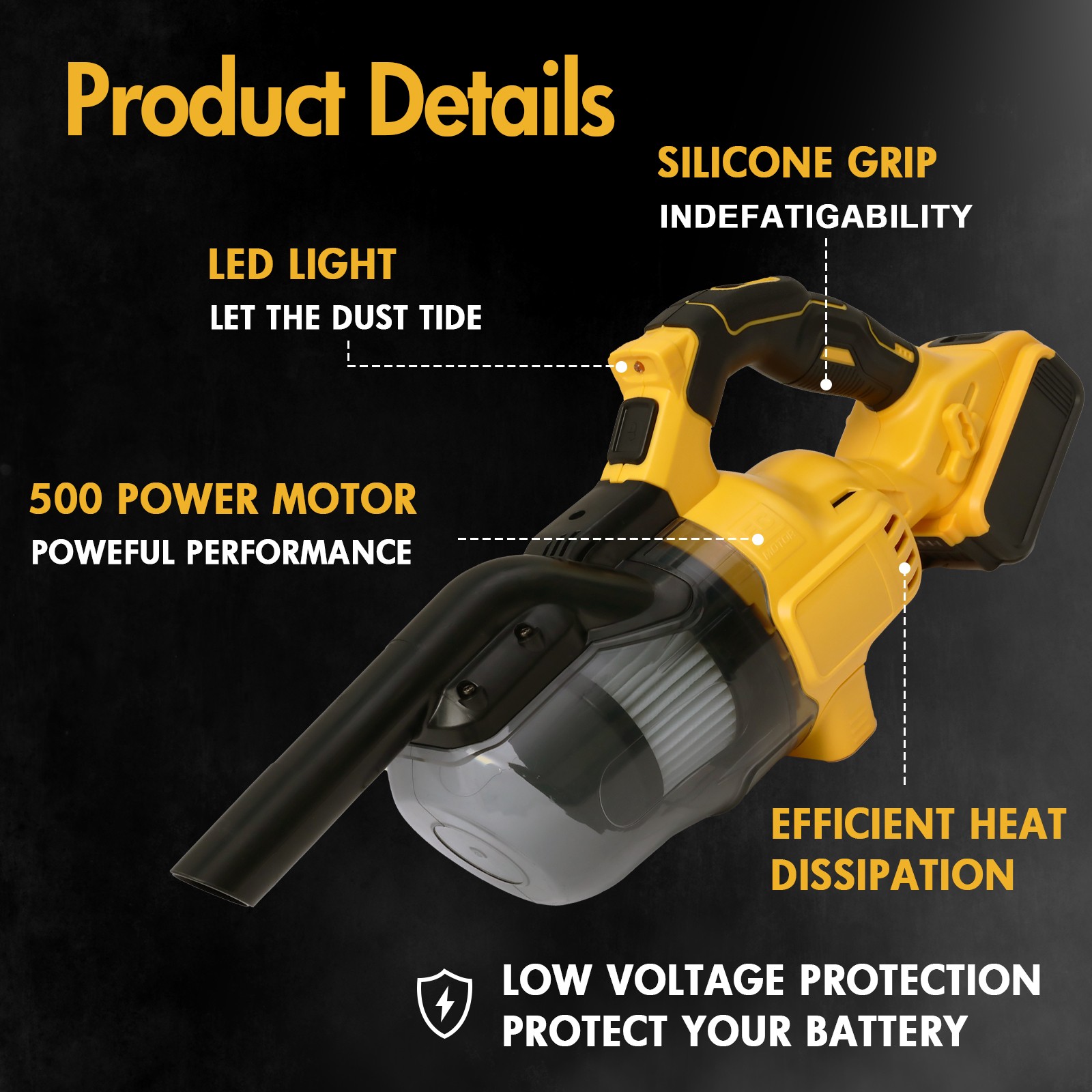 Cordless Vacuum Cleaner with 20V Battery 5 in 1 Handheld Electric Vacuum Cleaner