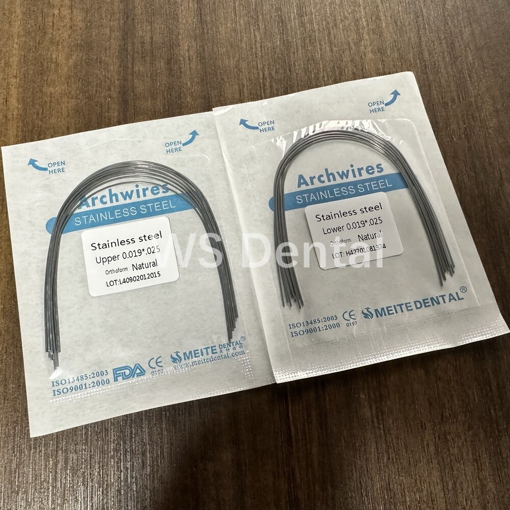 100Pc Ortho Dental Arch Wire S.S Natural Stainless Steel Wires Round Rectangular