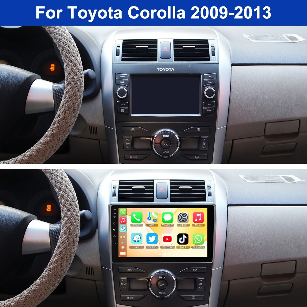 FOR TOYOTA COROLLA 2009-2013 Apple Carplay Car Radio Android 13 GPS Navi Stereo
