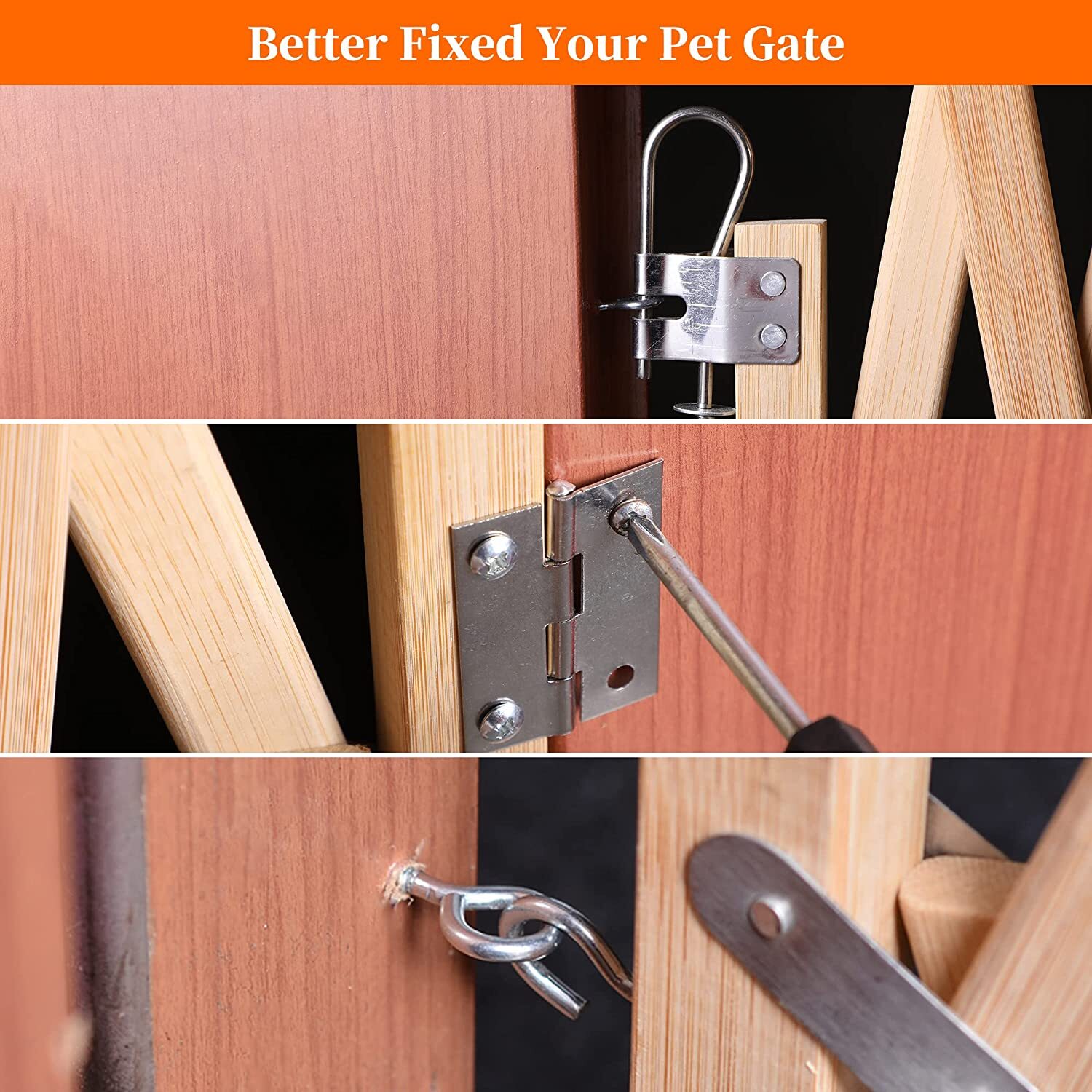 Expandable Accordion Dog Gate Wooden Pet Dog Fence Safety Protection Doorways