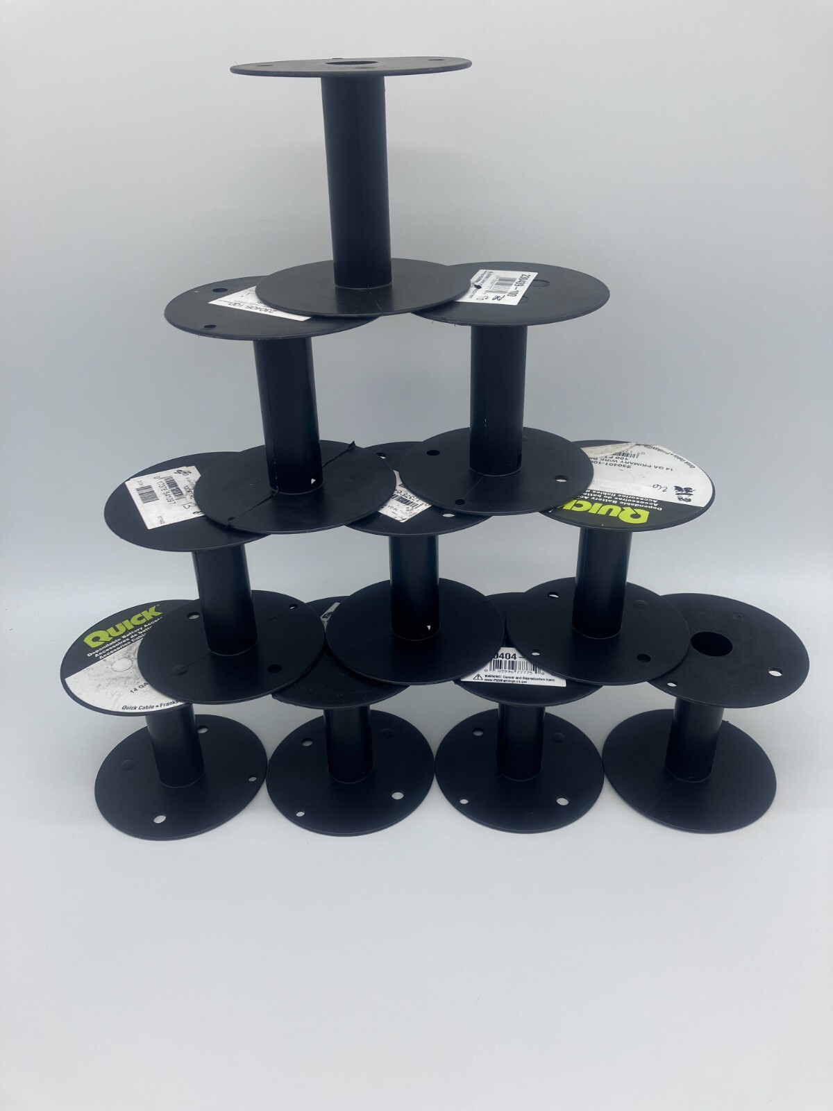 10 Empty Plastic Spools, 3.25" Height Originally Used with Primary Wire