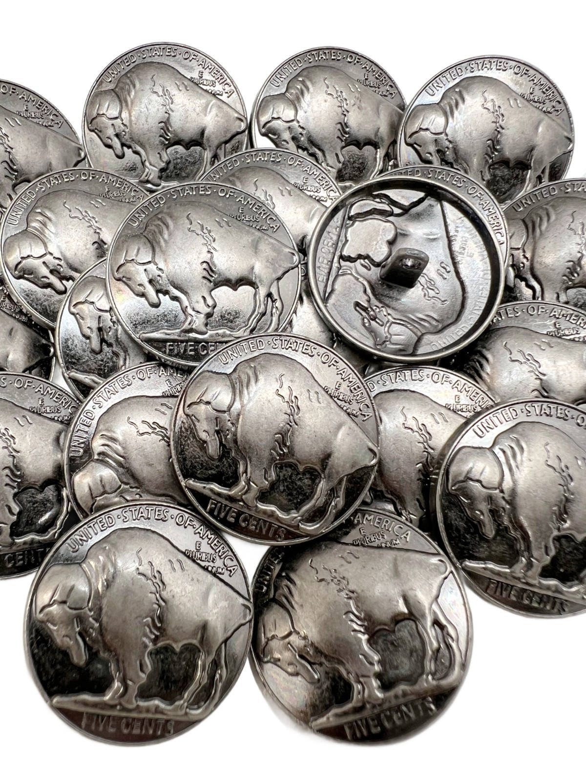 10PC Gunmetal Buffalo Rustic Metal Buttons Shank Buttons 1" 26mm