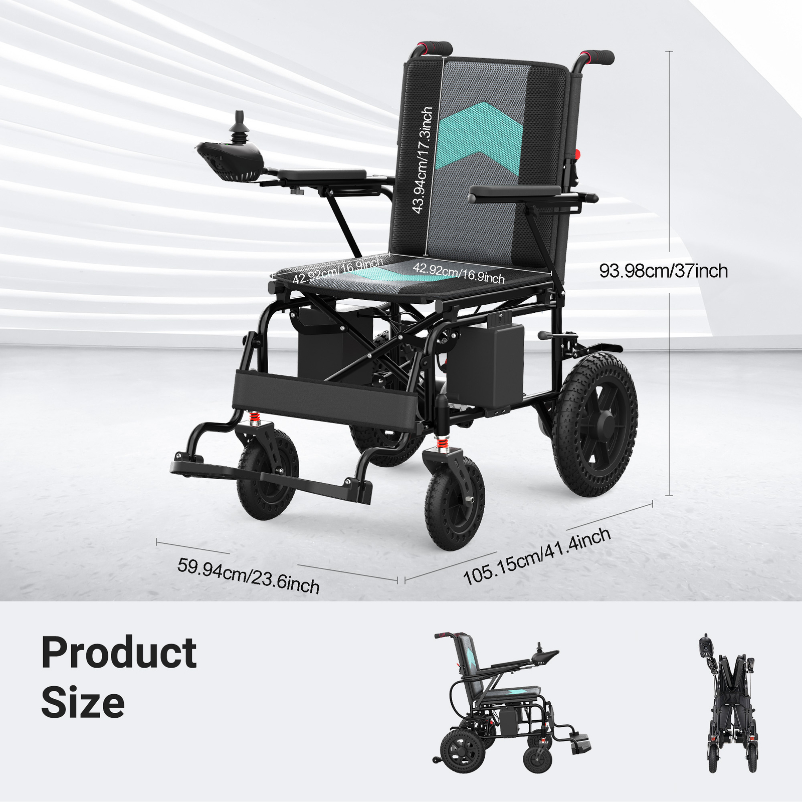 Used Foldable Intelligent Electric Power Mobility Wheelchairs Power All Terrain