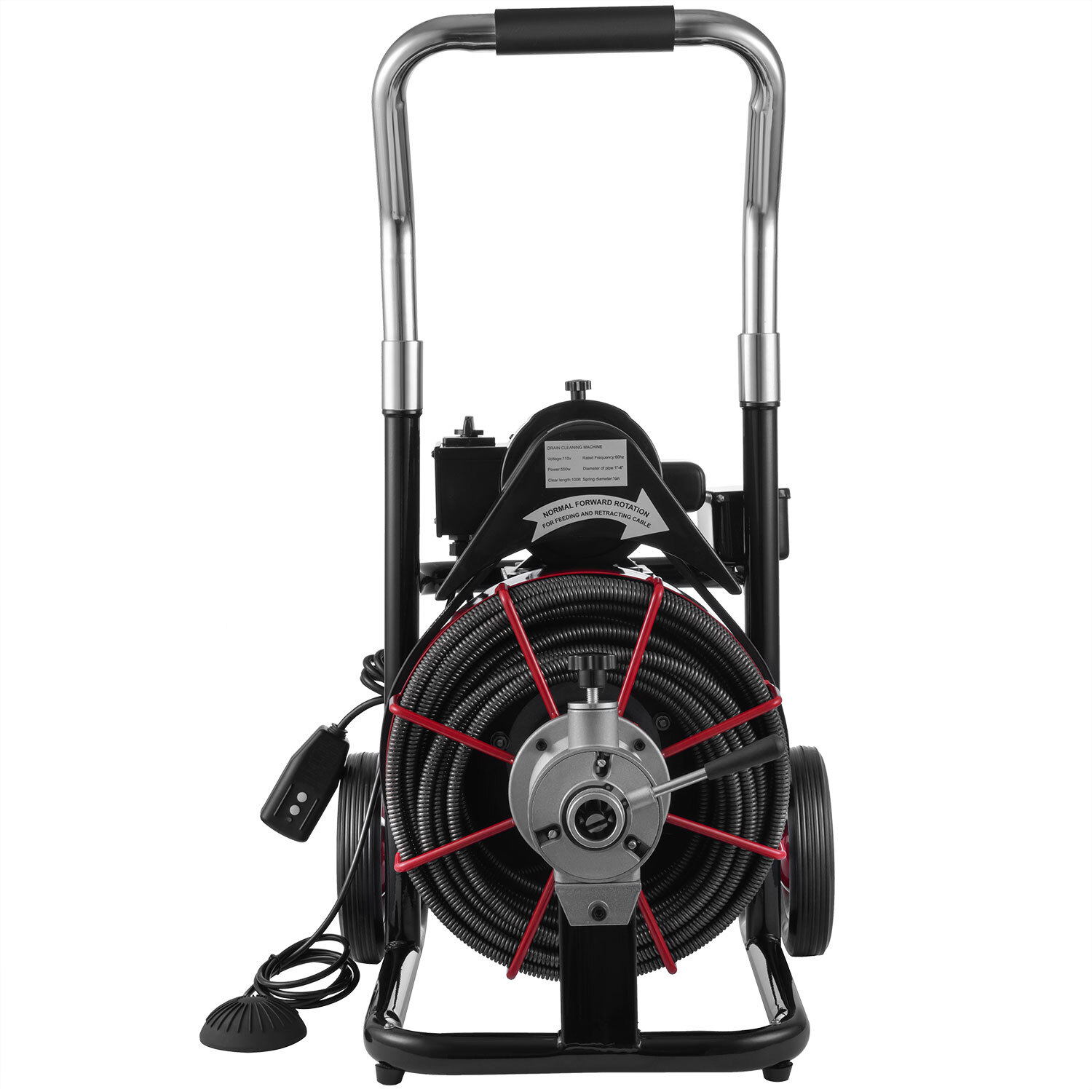 100ft x1/2'' Electric Drain Cleaner Machine Drain Auger Snake Sewer w/ 5 Cutters