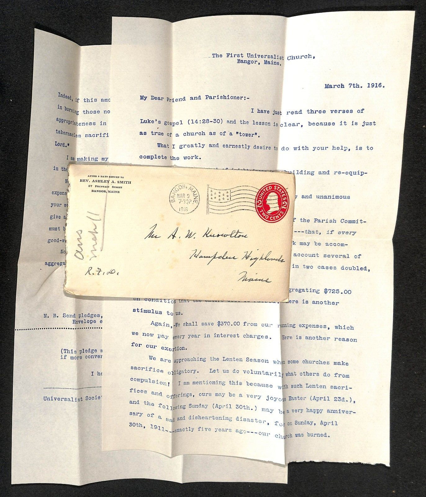 Bangor, ME Amos W. Knowlton* 1916 Rev. Ashley A. Smith First Universalist Church