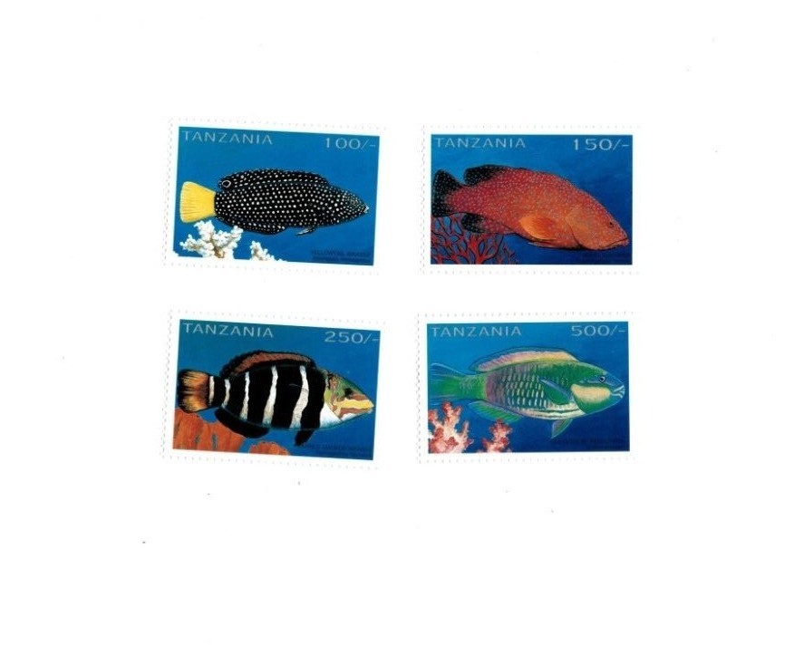 Tanzania 1996 - Fish On Stamps - Set of 4 Stamps - MNH