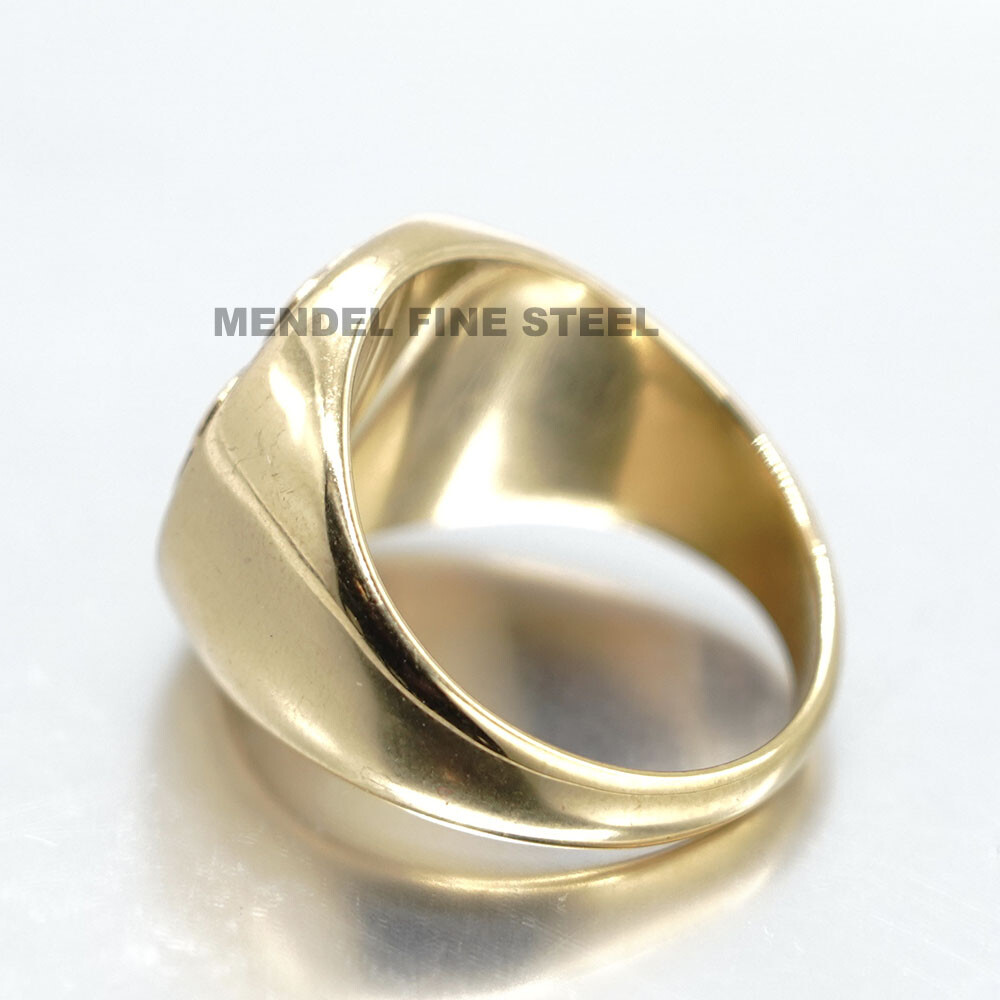 MENDEL Mens Womes Gold Plated Irish 4 Four Leaf Clover Shamrock Ring Size 6-12