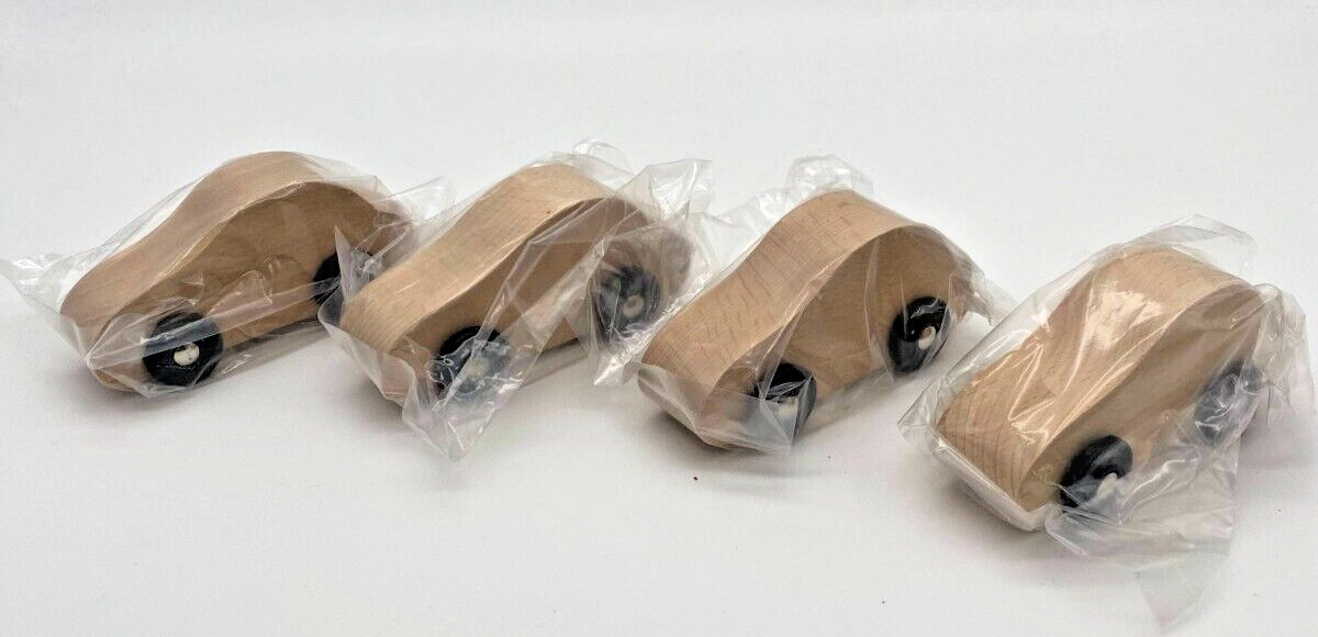Set of 4 Wooden Cars to Paint/Decorate - New In Package