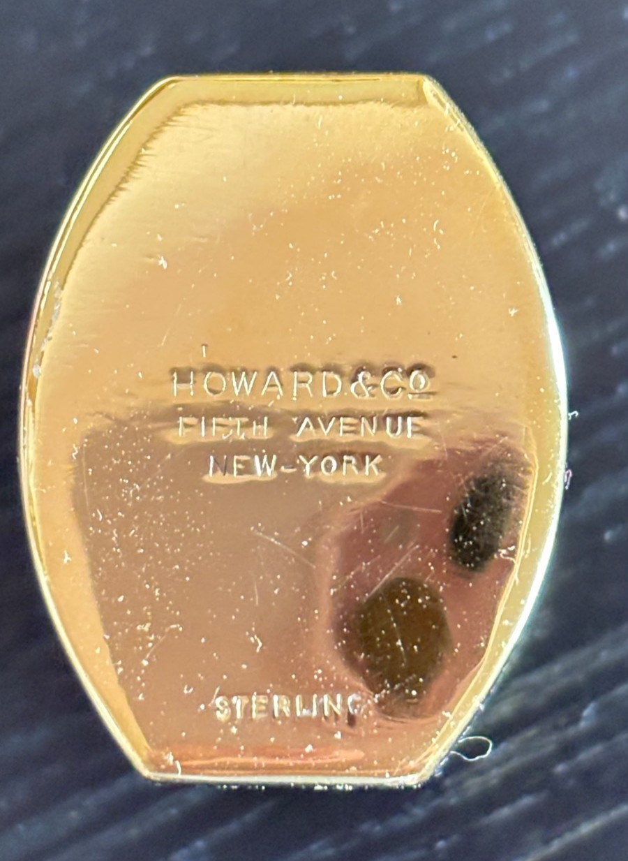 ANTIQUE RING BOX, 14KT PLATED STERLING SILVER, Howard & Co. Fifth Ave, New York