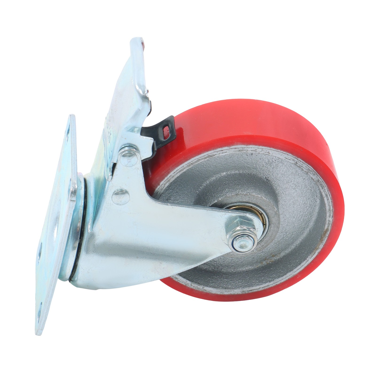 4 Pack 4 Inch Polyurethane Heavy Duty Swivel Caster Wheels With Brake Galvanized