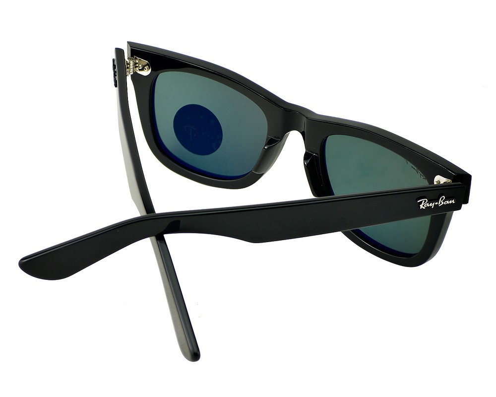 Ray-Ban RB2140 Original Wayfarer Black Frame Polarized Green Lens 50mm Unisex