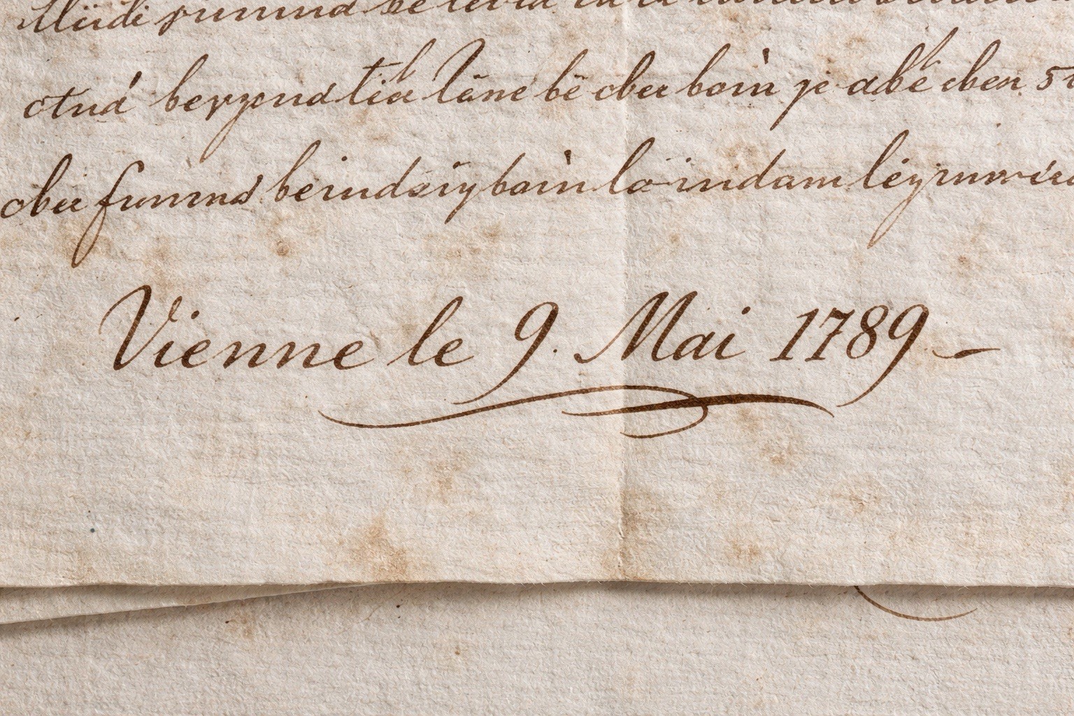 1789 French Letter Manuscript Vienne Dated May 9 Pre-Revolution