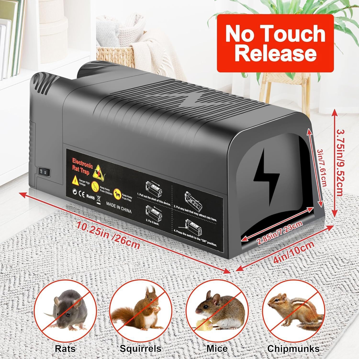 Electronic Mouse Trap Victor Control Rat Killer Pest Electric Rodent Zapper US