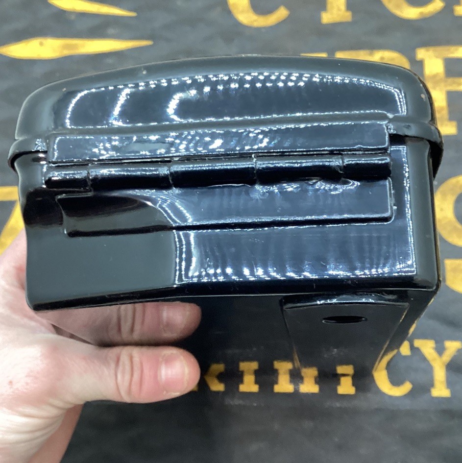 1935 – 1940 HARLEY WL WLD 45 ORIGINAL OEM EARLY TOOLBOX — BEAUTIFULLY RESTORED