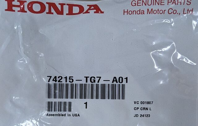 Genuine Honda Cover Extension 74215-TG7-A01