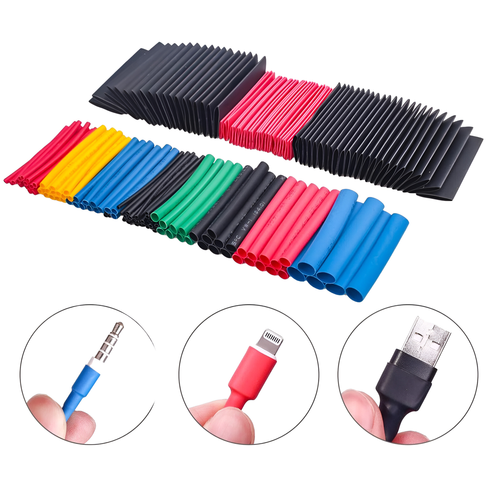1120 Pcs HEAT SHRINK Tubing Sleeve 2:1 Shrinkable Tube Wire Cable Assortment Kit