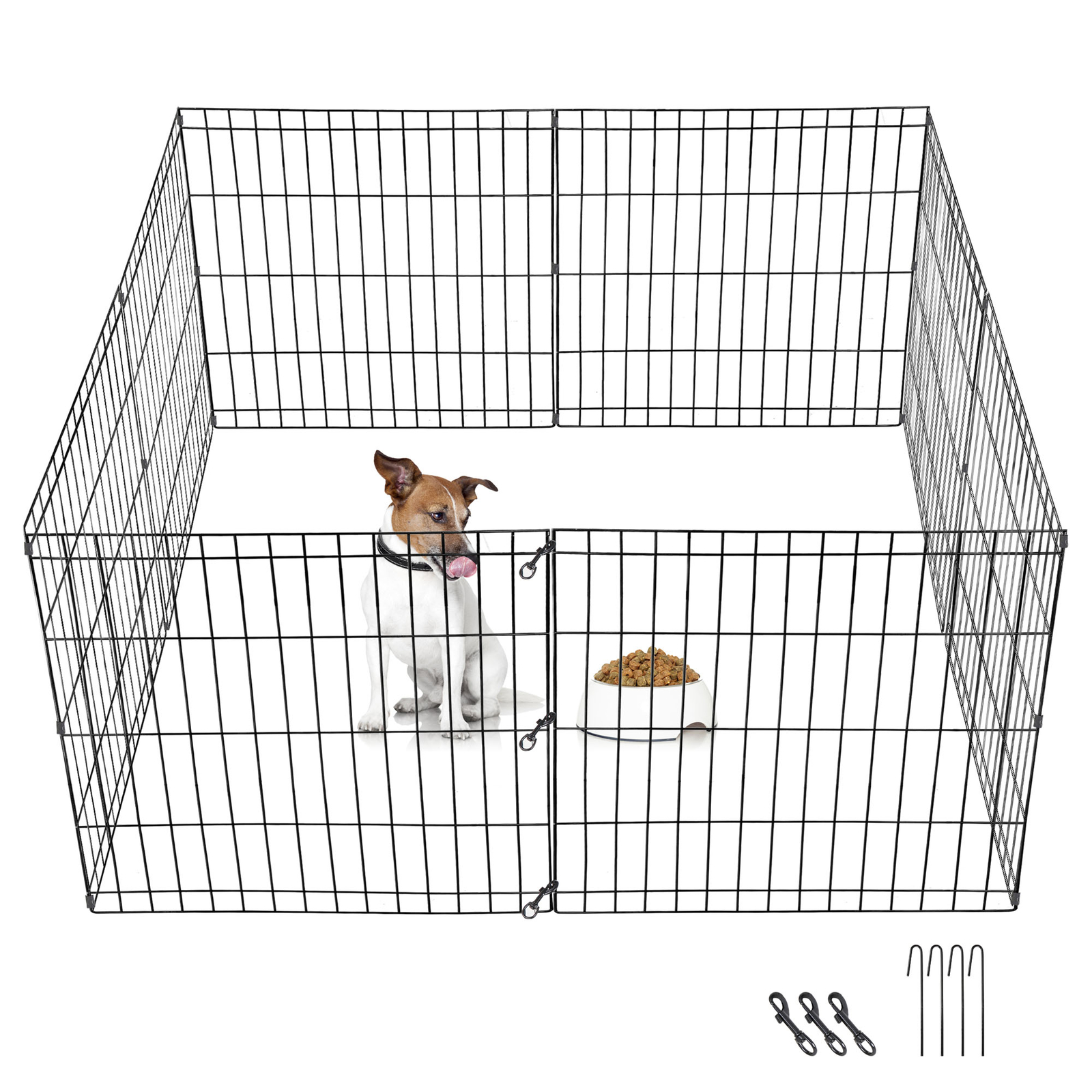 Dog Playpen 24" 8 Panels Foldable Exercise Pen Pet Playpen Fence Indoor Outdoor