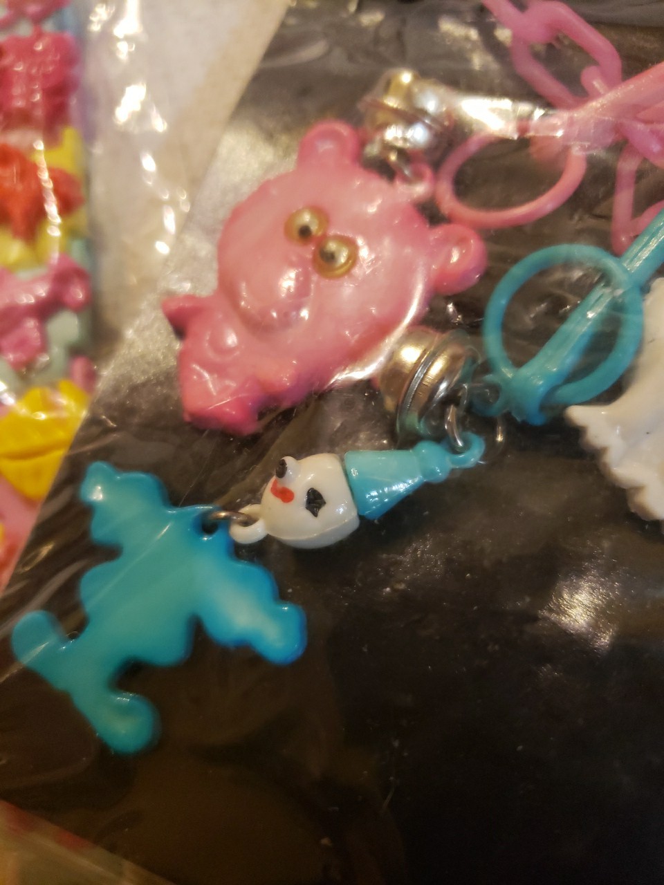 VTG 1980s Clip On Bell Charms /Chains &1 Snap On Bracelet