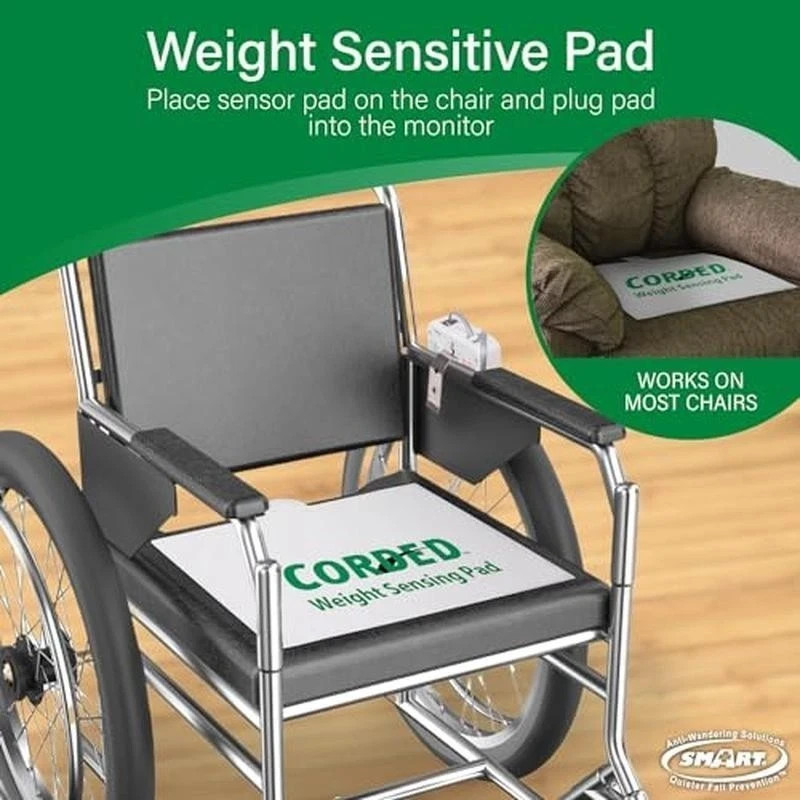 Smart Caregiver Alert Systems Fall Prevention Monitor Weight Sensing Chair Pad