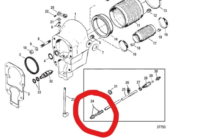 MerCruiser Alpha Gen 2 Speedo Speedometer Coupling Connector KIT, 22- 815956A1