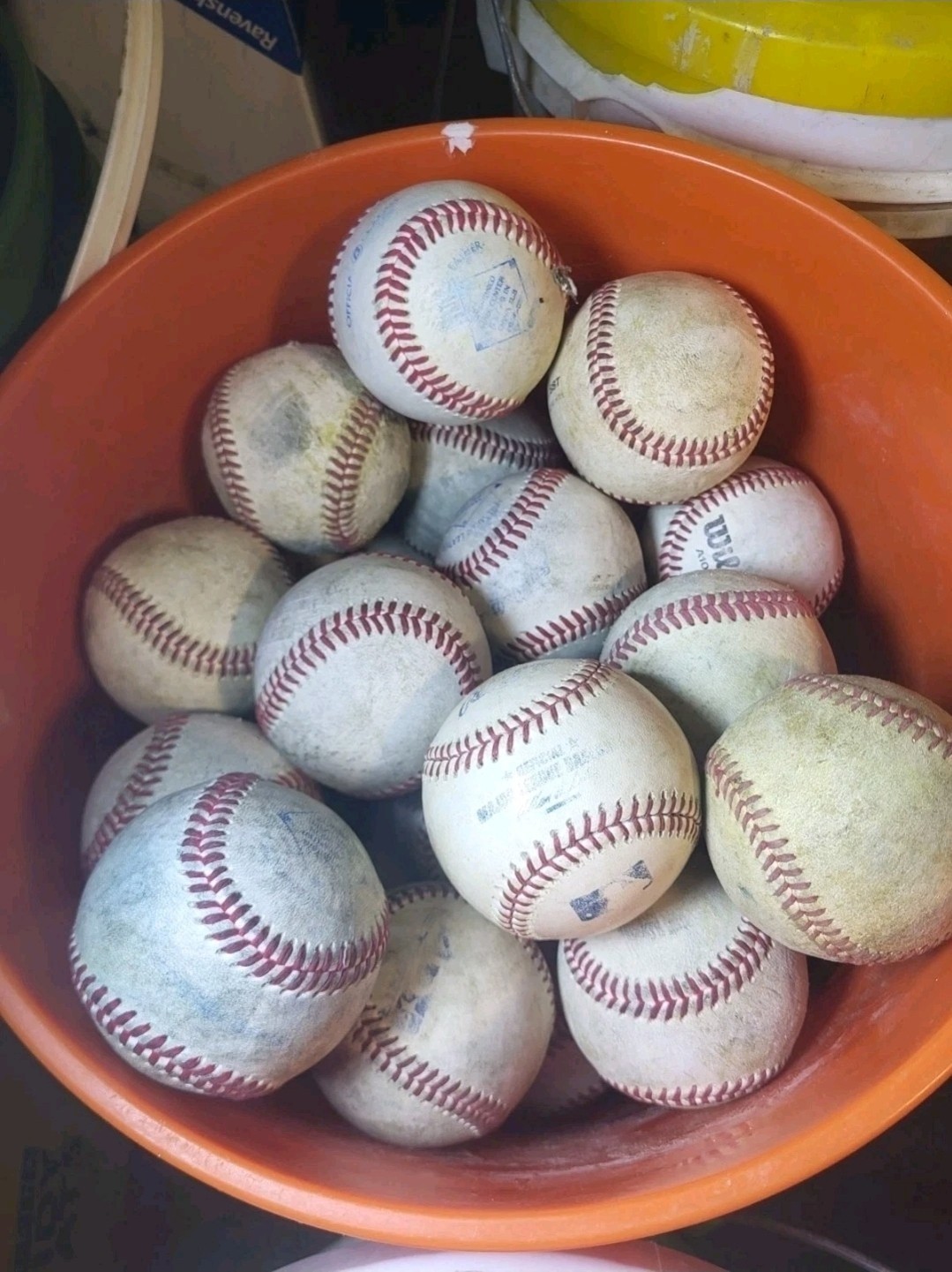 Lot Of 50 GREAT Leather used baseballs Mixed Brands, Rawlings Wilson Etc