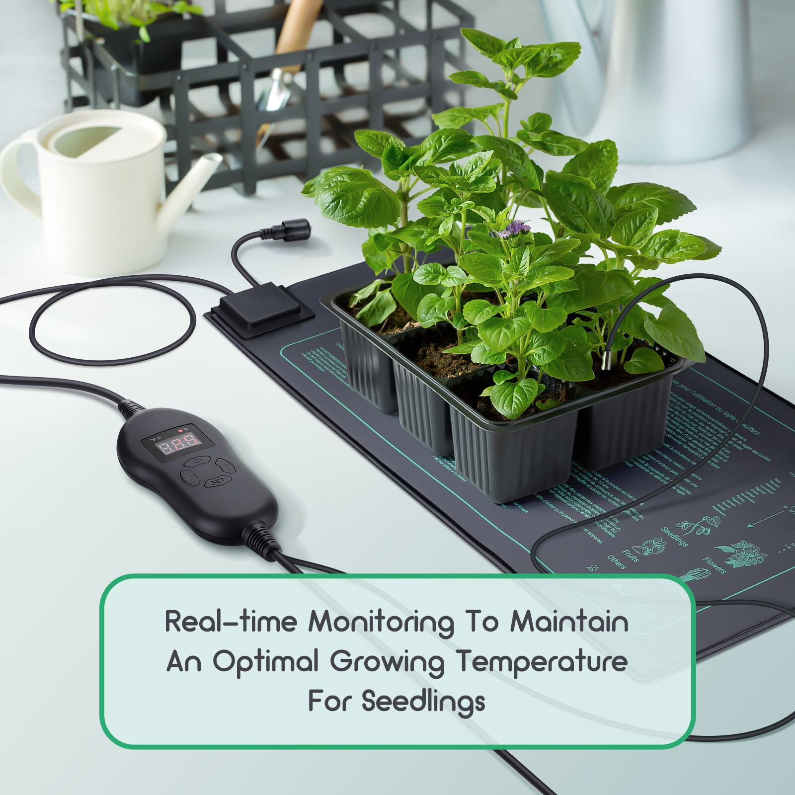 Adjustable Thermostat Seedling Heat Mat 2/4-Pack Hydroponics Germination Brewing