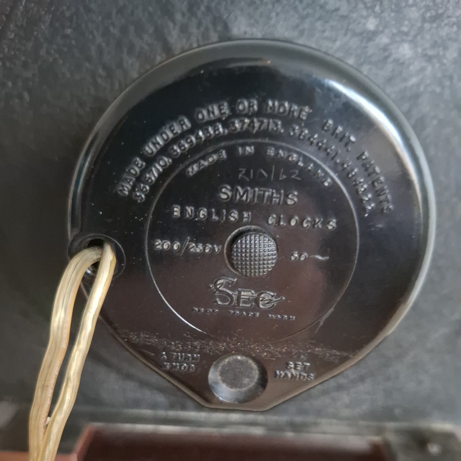 Vintagec Art Deco Peach Glass Smiths Sectric Electric Clock.