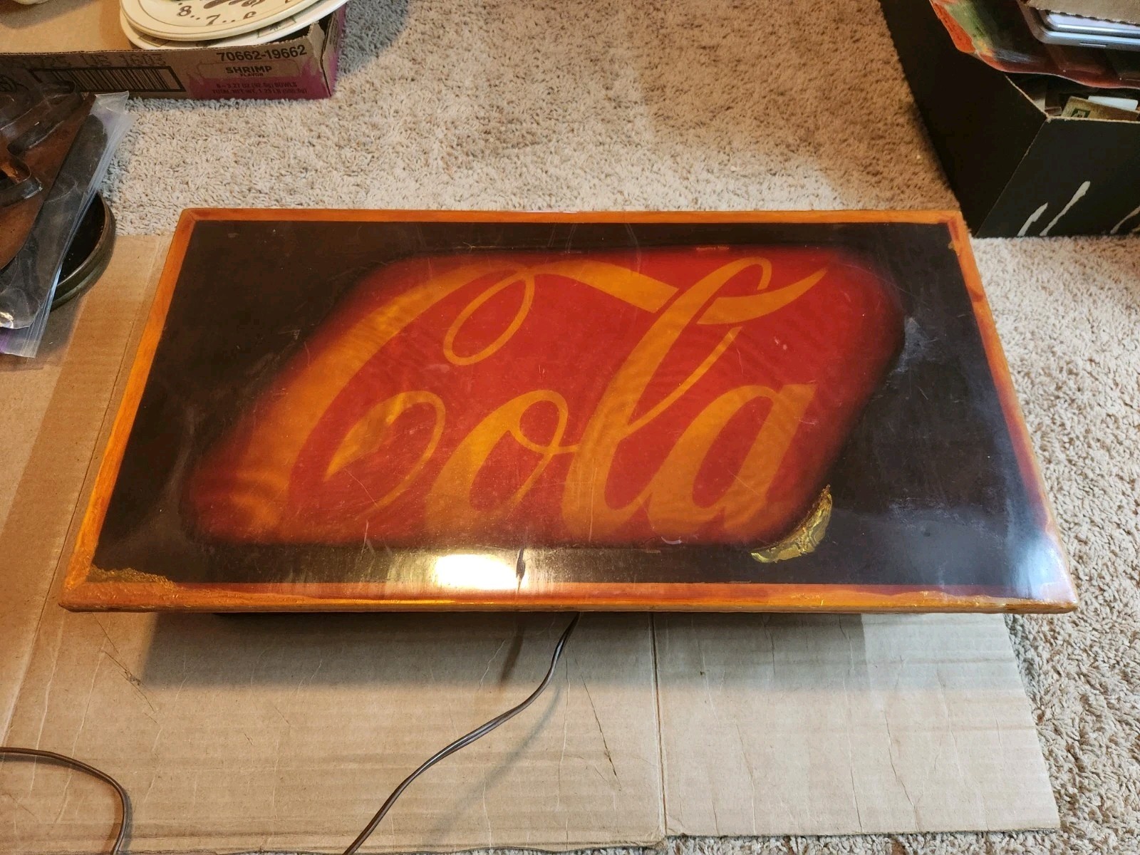 Vintage Coca-Cola Light Up Sign Original Store Display Used