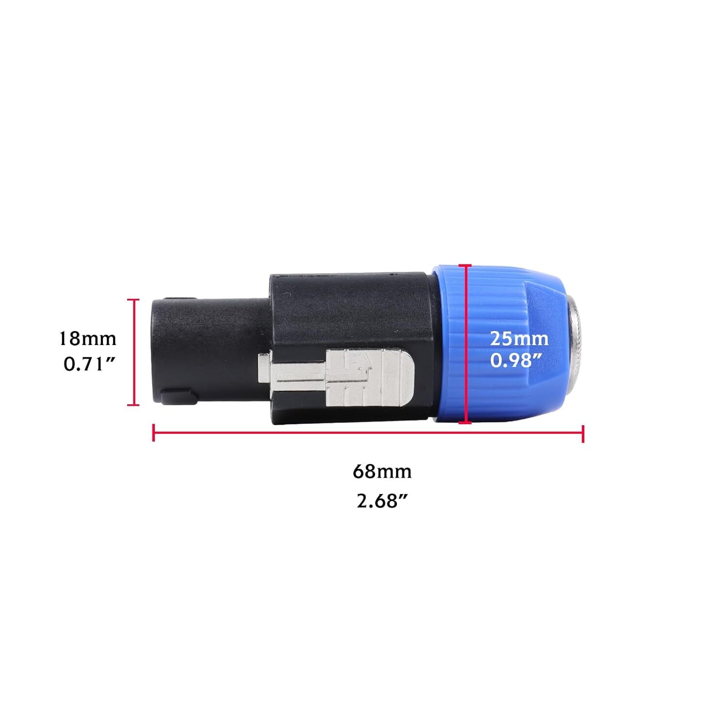 2PCS Speakon to 1/4" Inch Connector Plug Pro Speak-On Male to 1/4 Female Adapter