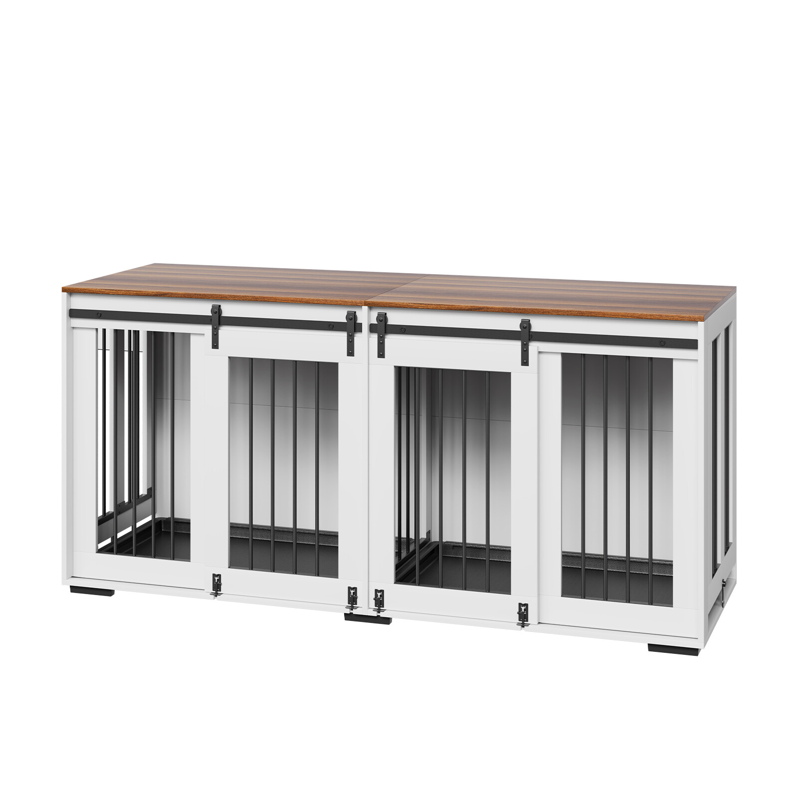 Dog Crate Furniture 72 in Indoor Wooden Dog Kennel with Tray Heavy Duty