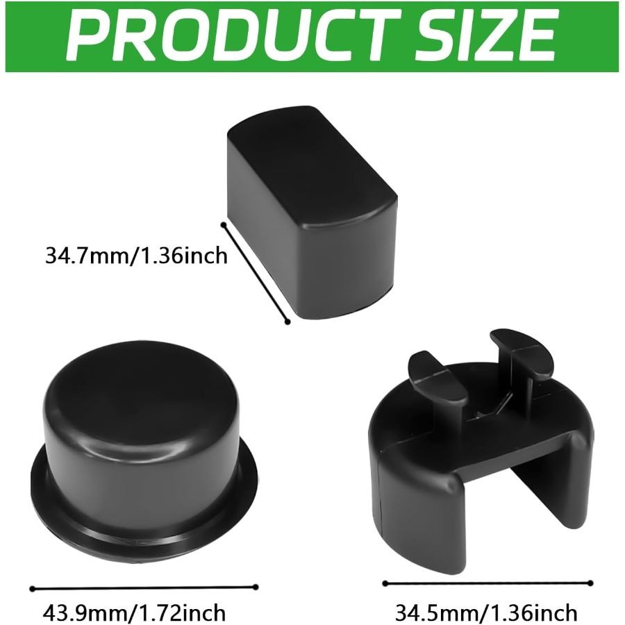 4PCS Tailgate Bushing Kit for Trucks, Tail Gate Hinge Inserts, Black ABS Painted