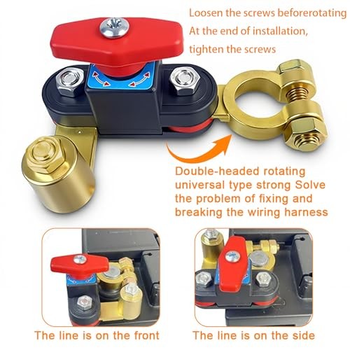 Car Battery Shut-Off Switch, Battery Disconnect Switch with Knob Control, Pure