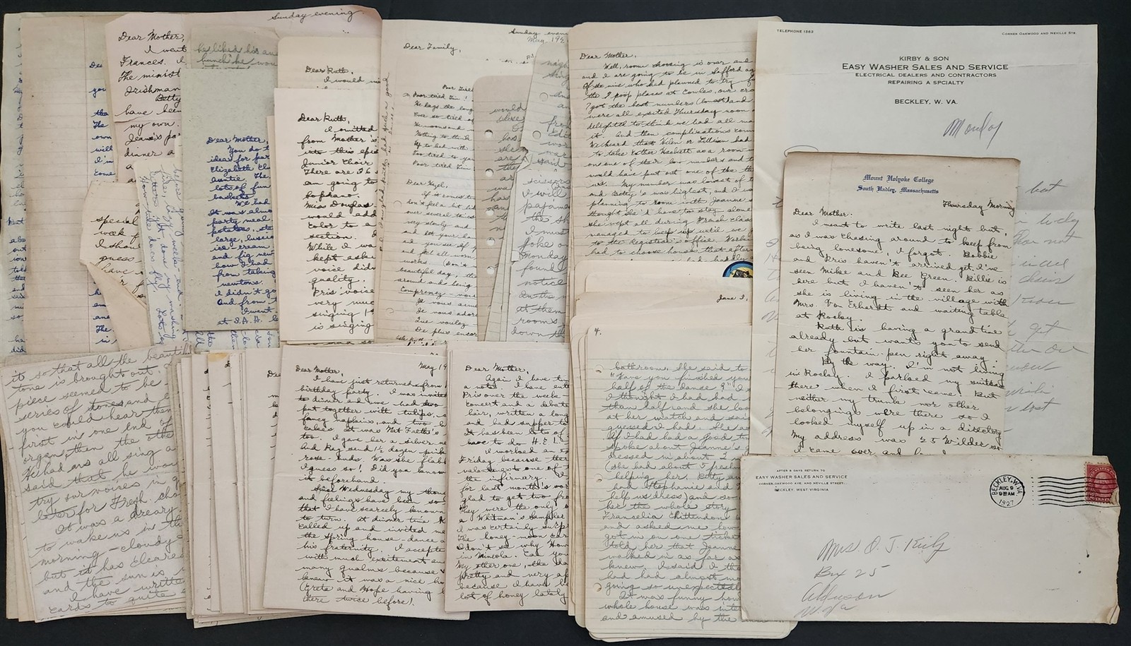 1920s antique LETTER LOT mineola ny FRANCES WHITTY from MOUNT HOLYOKE COLLEGE