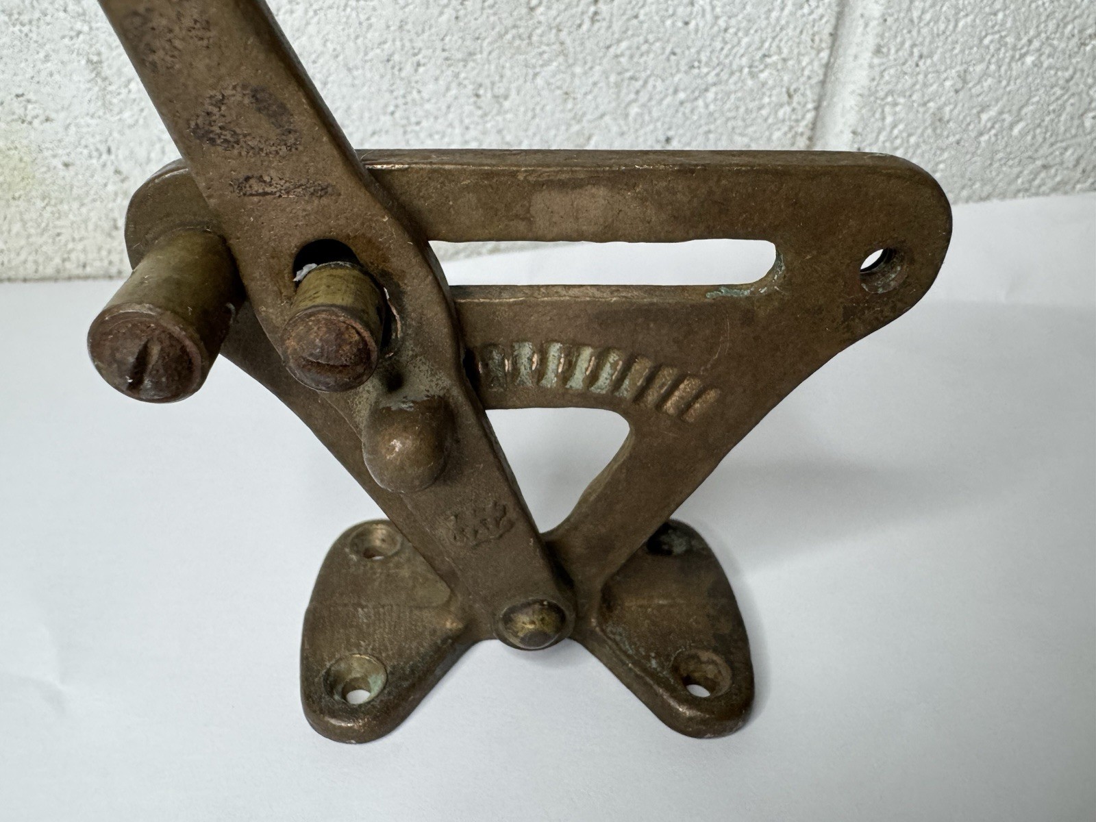 Antique VTG Rare Boat Hand Throttle Solid Brass Bronze Marked WC Controller Fuel