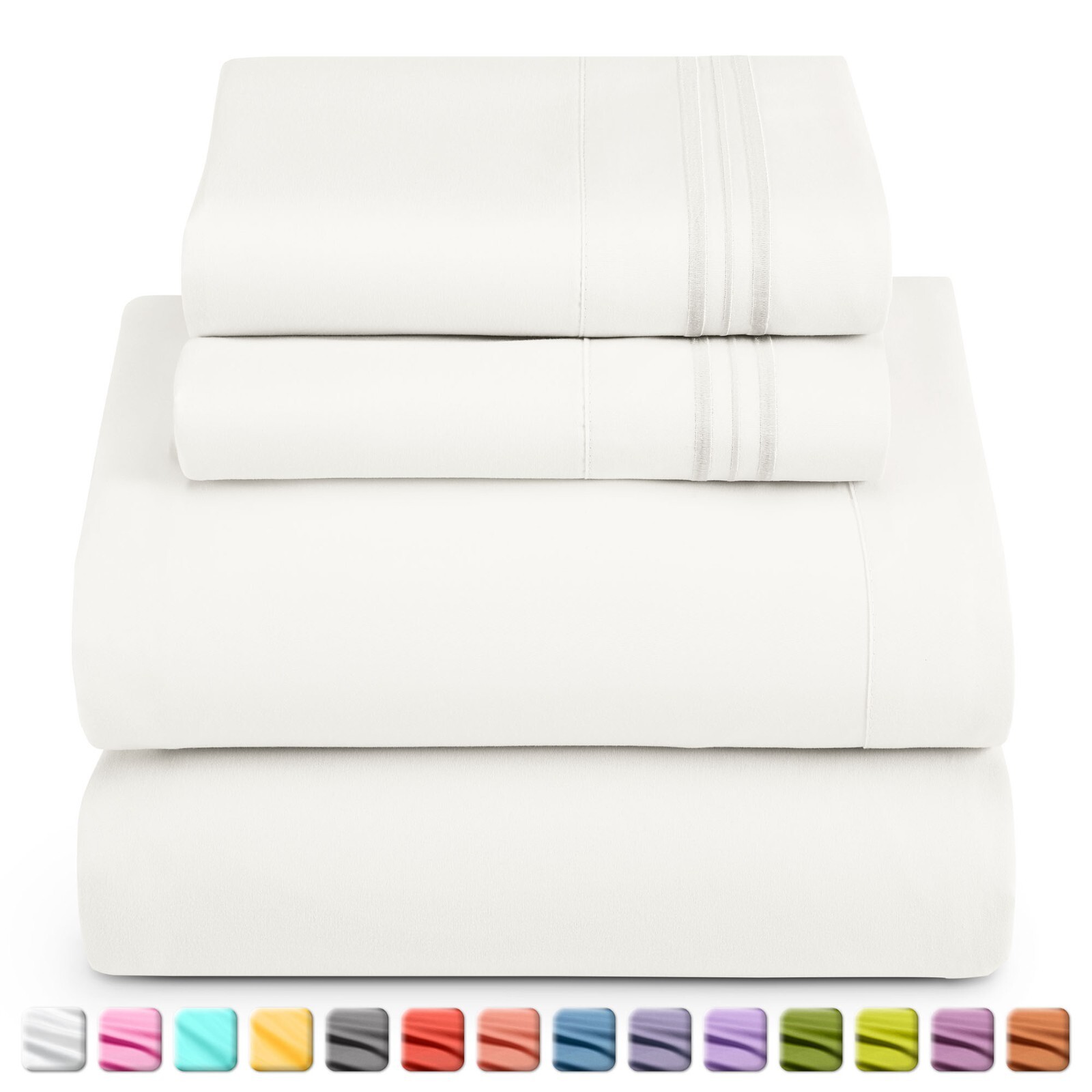 1800 Series 4 Piece Bed Sheet Set Hotel Luxury Ultra Soft Deep Pocket Sheets Set