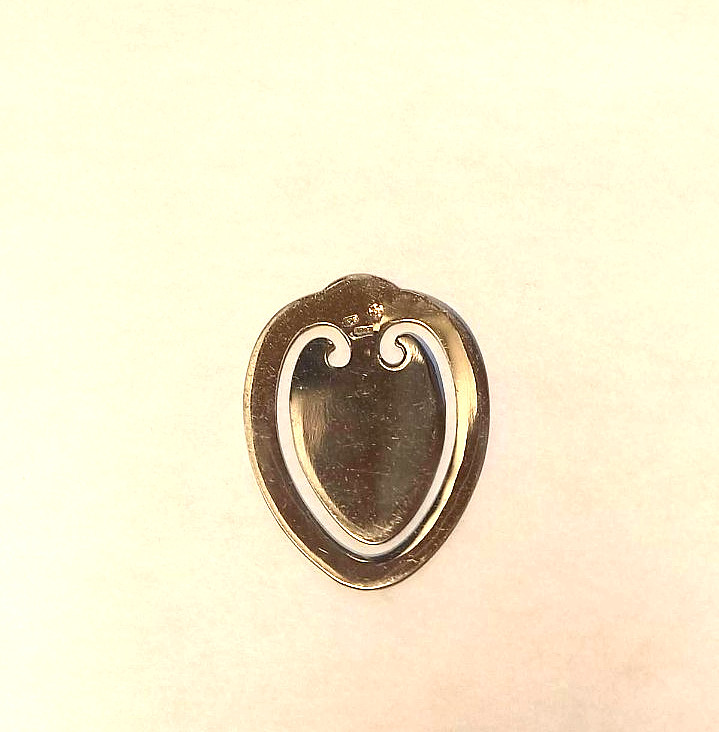 Bookmark Hand Engraved Floral Victorian Heart Sterling Silver 925