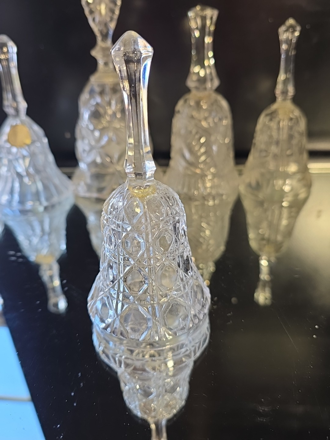 ​Lot 9 Vintage Crystal Glass Bells Waterford 12 Days Christmas Hofbauer Byrdes