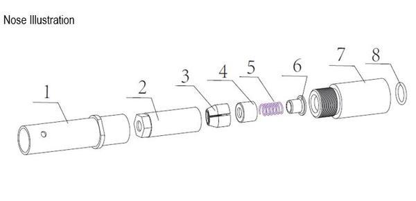 RATMG08 Nose for Huck® 1/4" Magna-grip® Fasteners