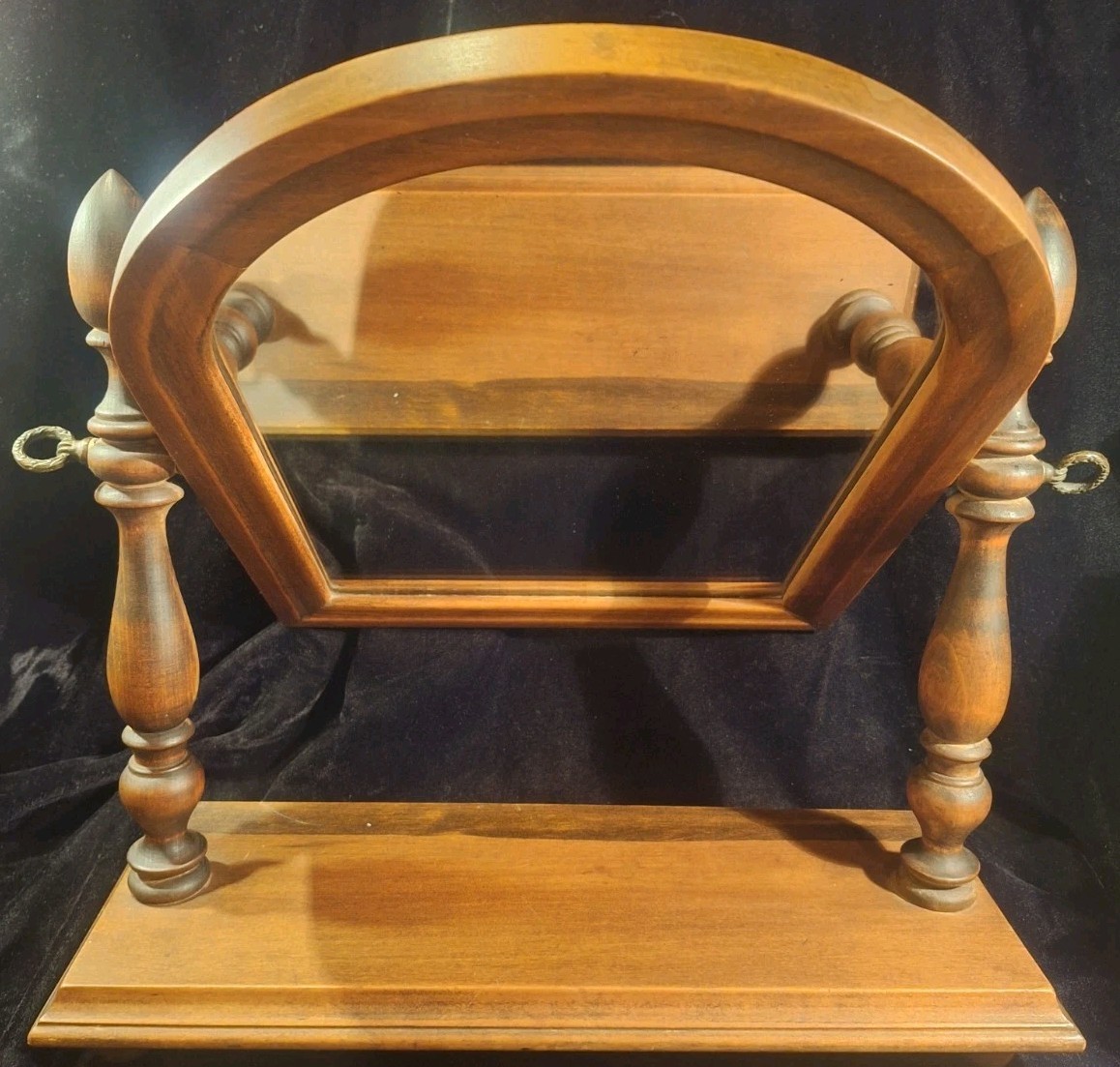 Antique Wood Tabletop Vanity Dressing Table Swivel Mirror by Schulze & Van Stee