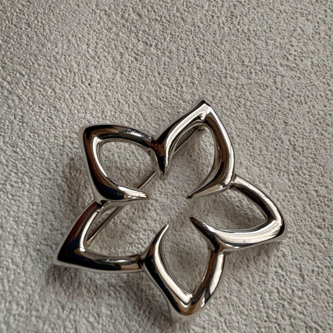Tiffany & Co. Plumeria Flower Brooch Pin Sterling Silver SV925 No Box Rare